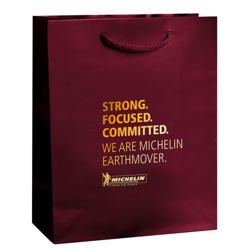 Custom Printed Gloss Laminated Euro Tote Bag w/Macrame Rope Handles (8"x4"x10") - Foil Stamp - 2L8410-FS